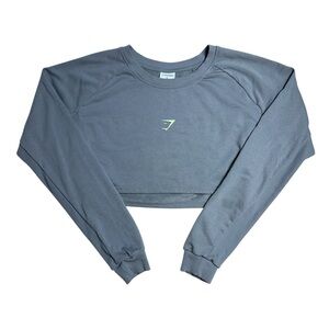 Gymshark Stone Grey Long Sleeve Cropped Sweater Womens L